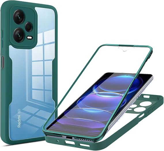ILING Trasparente Case for Realme 9 4G / Realme 9 Pro+ Plus 5G, 360° Full Body Protection Shockproof Cover with Built-in Screen Protector, Ultra Thin Hard PC Silicone TPU Bumper Case (Green)