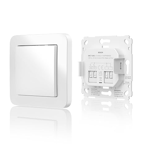 Bosch Smart Home wall switch for smart actuators, space-saving installation in connector socket, for Bosch Smart Home light/shutter control II, relay or dimmer