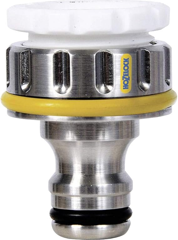 HOZELOCK - Outdoor Tap Connector Pro Metal ø 21mm - ø 26,5mm (1/2"- 3/4"): For External Threaded Taps, Made Of Nickel-plated Copper for Increased Durability [2041P0000]