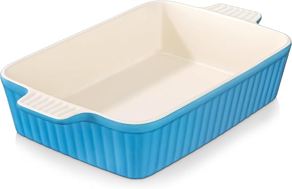 MALACASA Rectangular Porcelain Oven Tray 142 fl oz, Blue