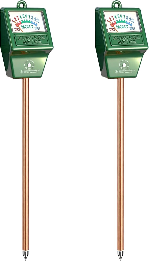 Antonki 2 Pieces Plant Moisture Meter, Hygrometer Soil Plants, Flower Irrigation Monitor for Indoor and Outdoor Plants, No Batteries Needed