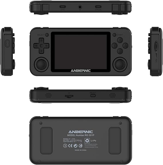 ANBERNIC RG351P Handheld Game Console Retro Game Console Open Source Linux System with 64G TF Card 2500 Game Console 3.5 Inch IPS Screen Portable Game Console