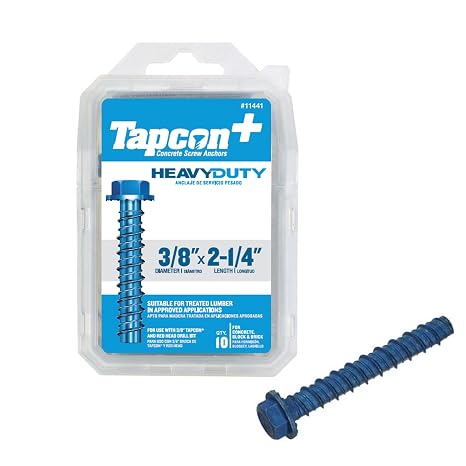 Tapcon+ 3/8 in. x 2-1/4 in. Heavy Duty Screw Anchors 10CT, Blue