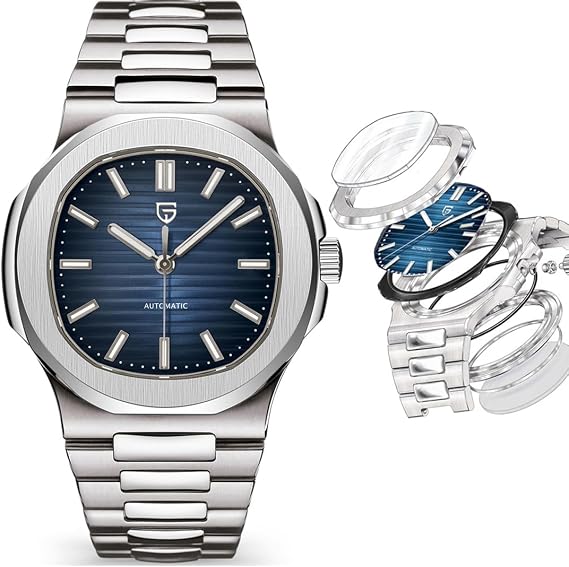 Pagani Design Mens Automatic Watches Full Stainless Steel Waterproof 100M Watches for Men Men Mechanical Wristwatches PD1728