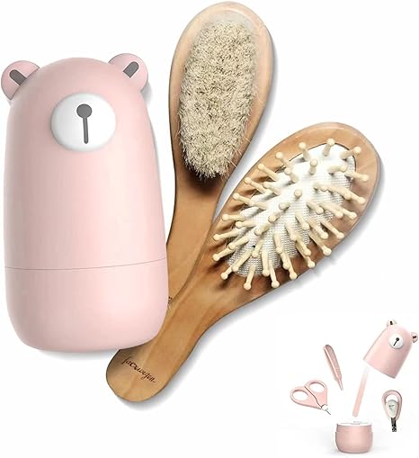 Baby Nail Clippers Set Baby Nail Kit with Cute Case Infant Manicure and Pedicure Health Grooming Care Can for Newborn Kids and New Parents as Shower Gifts (Light Pink)