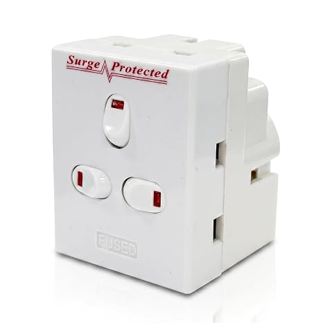 STATUS 3 Way Multi Plug Adapter | UK 3 Pin Multi Plug Adaptor | Individually Switched Fuse | S3WASPSCX2