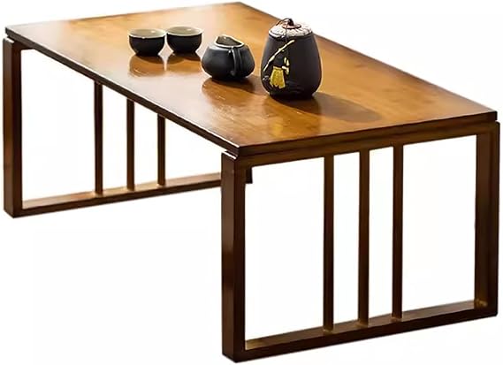 Foldable Bamboo Coffee Table - Portable Japanese Floor Table for Farmhouse Style, Low Dining & Sitting on The Floor - Tea Table for Home Décor (27.5x16.5x13inch)