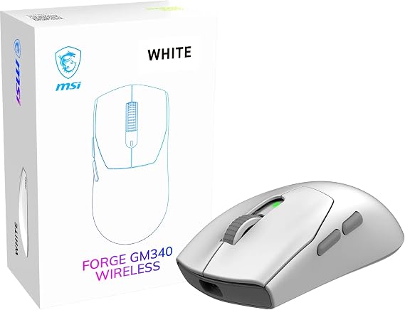 Msi Gg Forge Gm340 W White Gaming Mouse Max 12000 Dpi 57gr Kablosuz Optik Sensor Oyuncu Faresi