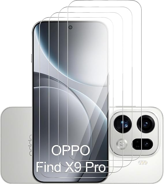 2 Pack Screen Protector for Oppo Find X9 / Find X9 Pro Tempered Glass Film, 2-Pack Protective Film 9H Hardness,Shatterproof,Anti Fingerprints,No Bubbles (Oppo Find X9 Pro)