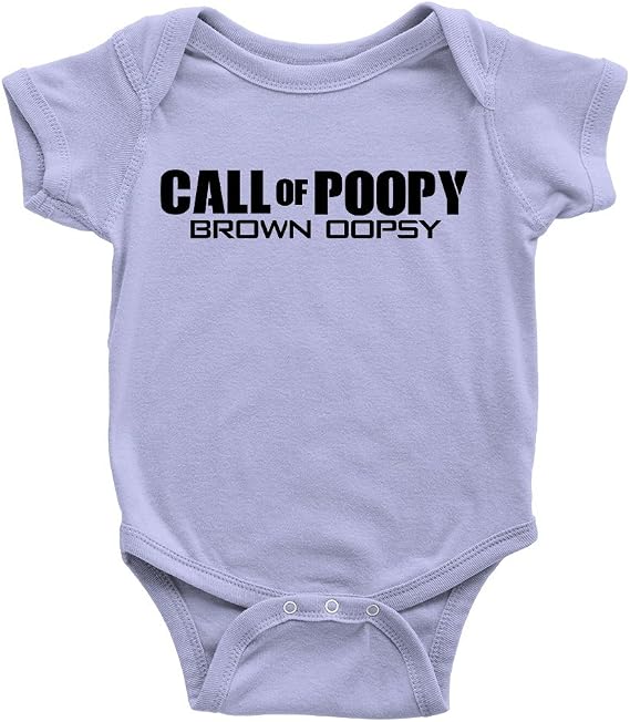 Call Of Poopy Babygrow Funny Joke Video Gaming Duty Gift Present New Baby