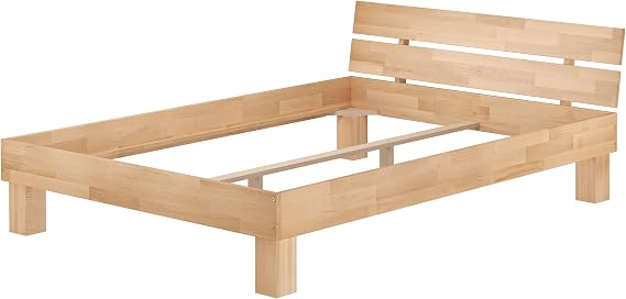Erst-Holz Double Bed 140 x 200 cm Solid Beech without Rust