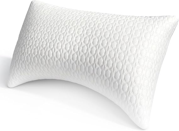 Lavio Cooling Side Sleeper Pillow for Neck and Shoulder Pain Relief, Adjustable Shredded Memory Foam Neck Pillows Bed Pillow for Sleeping, Cervical Support, 74x48 cm