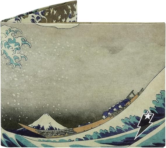 SUPERVEK Paper Slim Bifold Wallet for Men Women | Vegan Minimalist Men's Mighty Credit Card Holder Wallets | EDC, The Great Wave, Regular