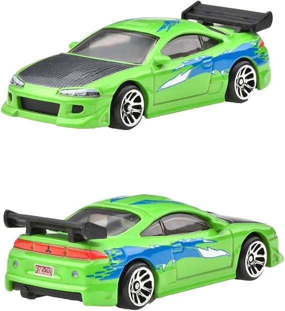 Hot Wheels Fast and Furious BRIAN O'CONNER Auto 1995 MITSUBISHI ECLIPSE Model Cast Ölçek 1:64 - Uzunluk 7 cm - JBY29