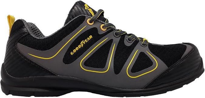 Goodyear Workwear GYSHU1509 Mens Lightweight Work Safety Trainer Non Metallic Composite Toe Cap & Midsole S1P/SRA, Black, 9 UK (43 EU)