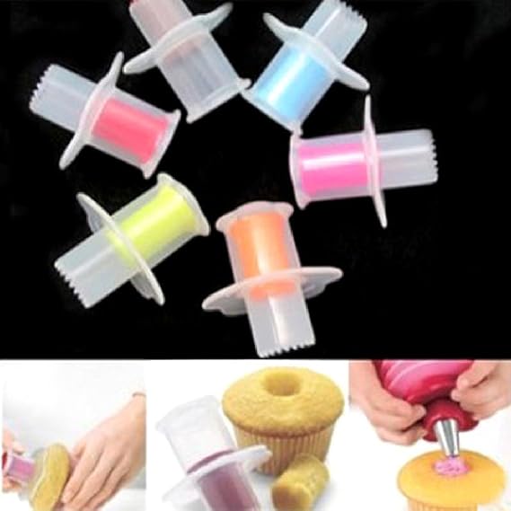 2 Pack Cake Corer Cutter Plunger Pastry Cupcake Decorating Divider Filler Model, Random Colour