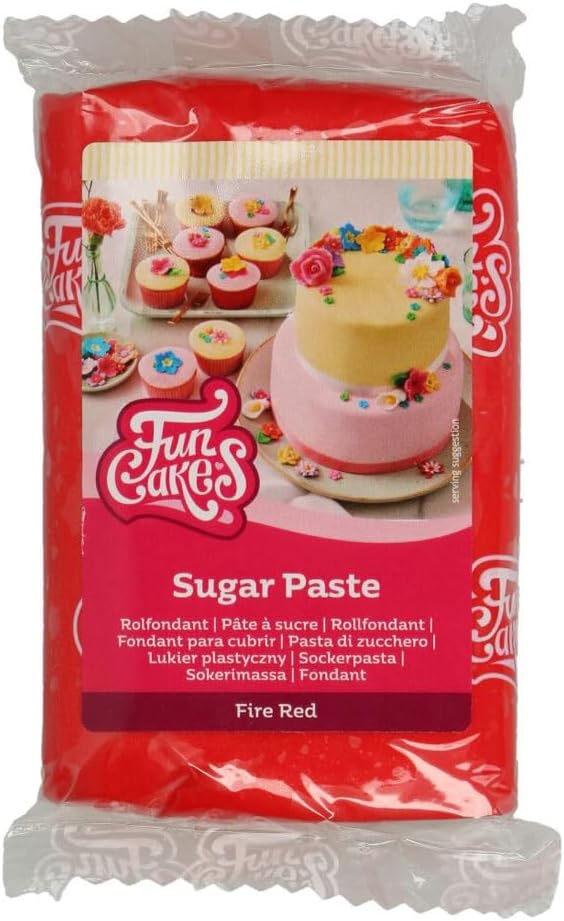 FunCakes Sugar Paste Sugar Paste, Red, 250g