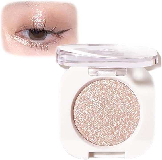 Glitter Eyeshadow Palette - Single Shimmer Eye Shadow Sparkly - Sheer Glow Glitter Eye Make Up for Women Girls - Ultra-fine Powder Multiuse Long-Lasting Waterproof for Festival Crystals Makeup
