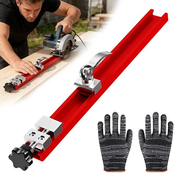Circular Saw Guide Rail, Adjustable Cutting Machine Base Guide, Aluminum Track Saw Guide Rail, Electric Circular Saw Guide Rail with Precision Clamp for Precision Woodworking Cuts