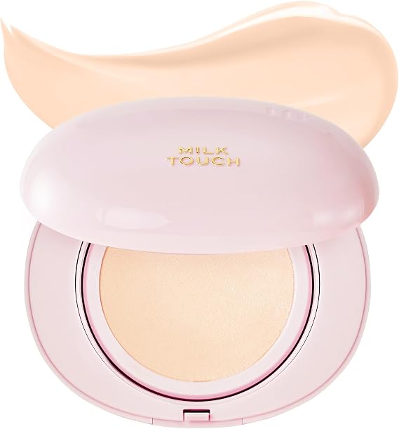 milktouch Cushion Foundation, 24H Flawless Skin, Radiant Shine, No Oxidation, Long-Lasting, Non-Creasing, 60% Hydrating Skincare Infused Korean Foundation (15N Fair Ivory)