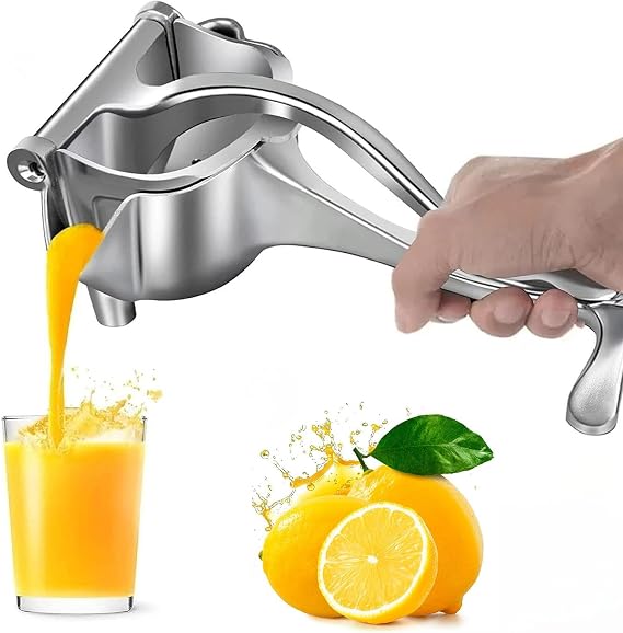 Lemon Squeezer Aluminum Alloy Manual Fruit Juicer Hand Press Manual Juice Extractor Machine Lemon Press Squeezer Portable Manual Juicer Orange Lemon Simple Extractor Tool