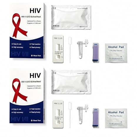 2 x HIV-1 HIV-2 and Subtype O Rapid Test Hiv Test for Home Result in 10 Minutes (HIV-1 HIV-2 and Subtype O/2PCS)