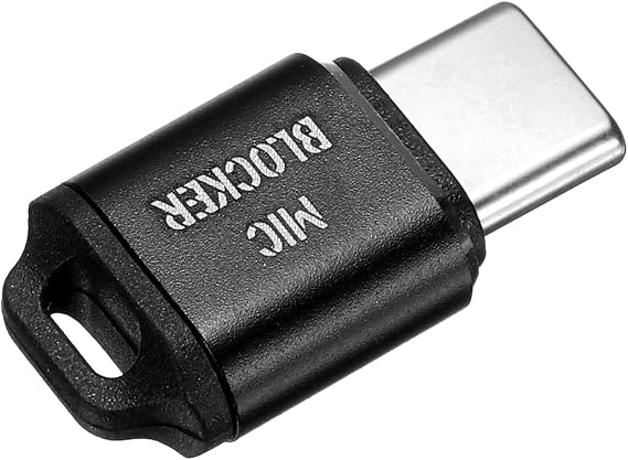 Microphone Blocker, USB Type C Audio Blocker Audio Privacy Protector for Laptops/Smartphones/Tablets/Computers, Black