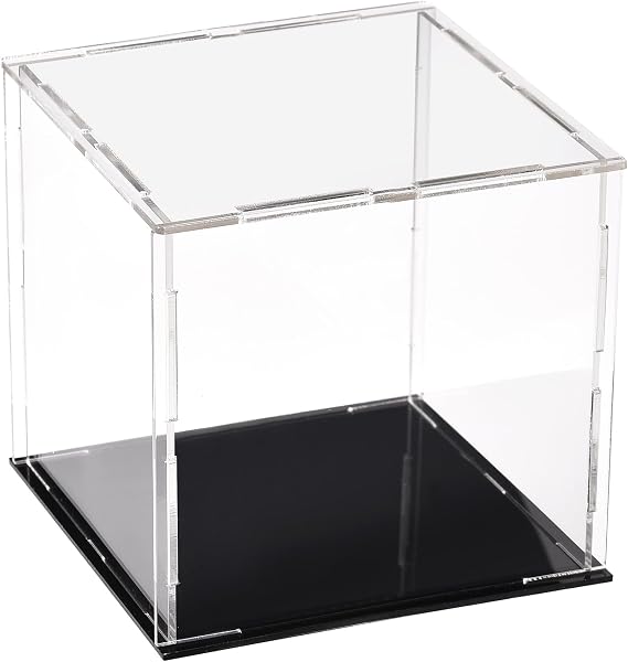 sourcing map Acrylic Clear Display Case Box Showcase Cube 3.9x3.9x3.9inch