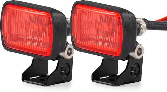 2PCS RC Crawler Light SCX10 TRX4 1/10 RC Crawler Car Upgrade LED Headlight RC Spotlight 15mm Red