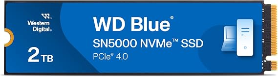 WD Blue SN5000 NVMe SSD 2TB Internal SSD (Speeds of up to 5150MB/s/4850MB/s Read/Write 900TBW Western Digital nCache 4.0 Acronis True Image for Western Digital)