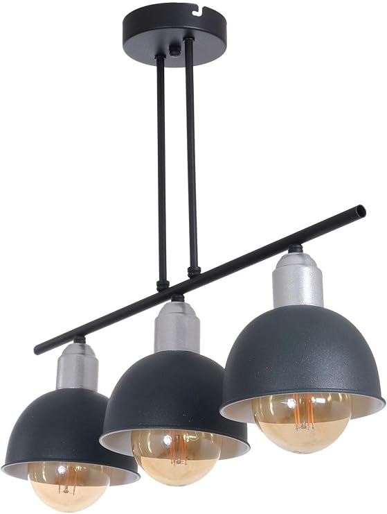 Fer Avize Elton Modern Tasarım Yatak Odası - Salon - Mutfak - Cafe Anrasit Renk 3 Lü Avize