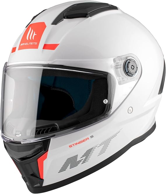 MT Full Face Motorcycle Helmet. ECE 22.06. Stinger 2 A0 - Gloss White