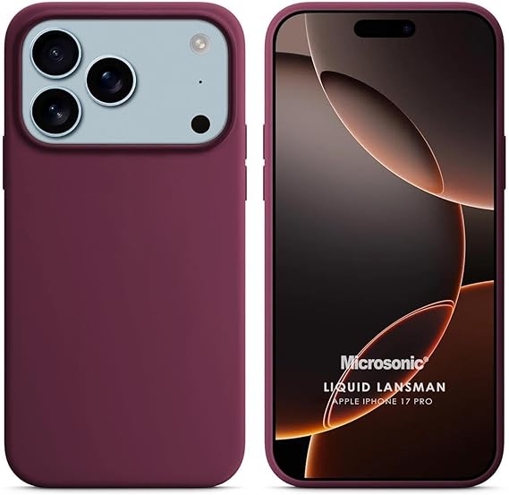 Microsonic Apple iPhone 18 Pro için Kılıf Liquid Lansman Silikon Bordo [iPhone 18 Pro ile Uyumlu Kılıf - Bordo]