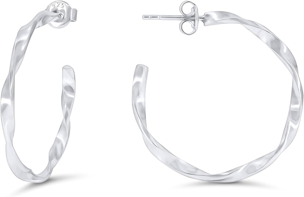 925 Sterling Silver Hoop Earrings - Stylish and Elegant Silver Earrings for Women