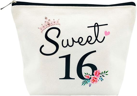 Sweet 16 Gifts for Girls - 16th Birthday Ideas - Cute Makeup Bag