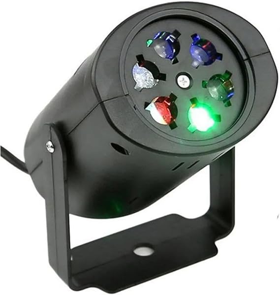 Projector Lamp Mini LED Stage Light Heart Snow Spider Bowknot Bat Christmas Party DJ Lighting with 4 Pattern Lens