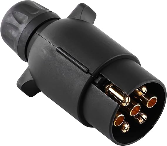 Double Dragon N-Type 7-Pin Trailer Board 12V Plug Towbar Socket Adapter | Waterproof | For Trailer, Caravan, Truck, RV, Towbar Towing, Auto Lamp & Road Lights Connector