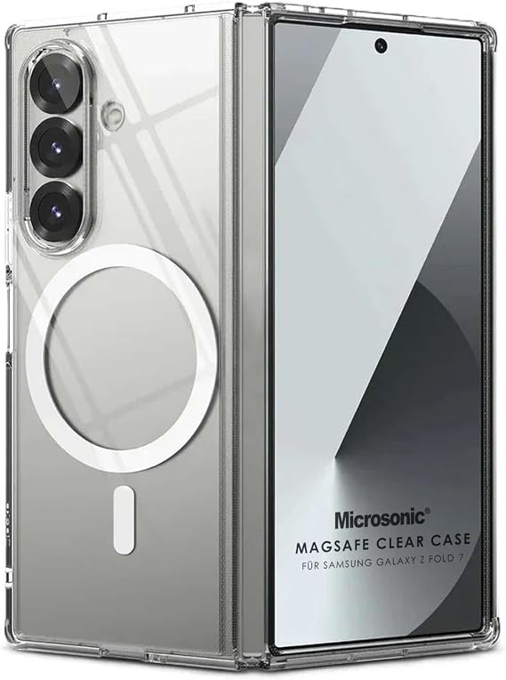 Microsonic Samsung Galaxy Z Fold 7 için Kılıf MagSafe Clear Soft Şeffaf [Galaxy Z Fold 7 ile Uyumlu Kılıf - Şeffaf]