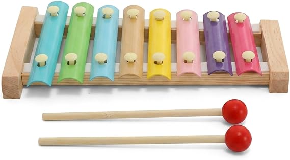 Glockenspiel Musical Instruments for Music Enthusiasts, Pastel Coloured Percussion Instrument with club, Educational and Recreational Musical Equipment