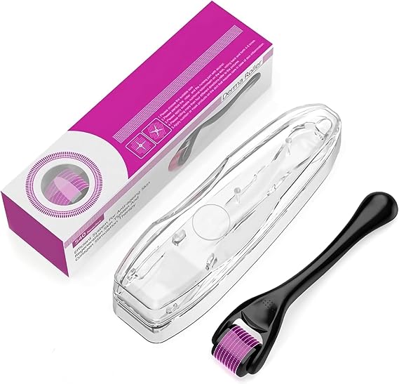 Derma Roller, derma roller 1.5mm, 540 Titanium Micro Needling dermaroller for hair growth, Derma Skin Rollers for Stimulate Hair Growth, Facial Skin Care, Anti Ageing Wrinkle, Scar Removal