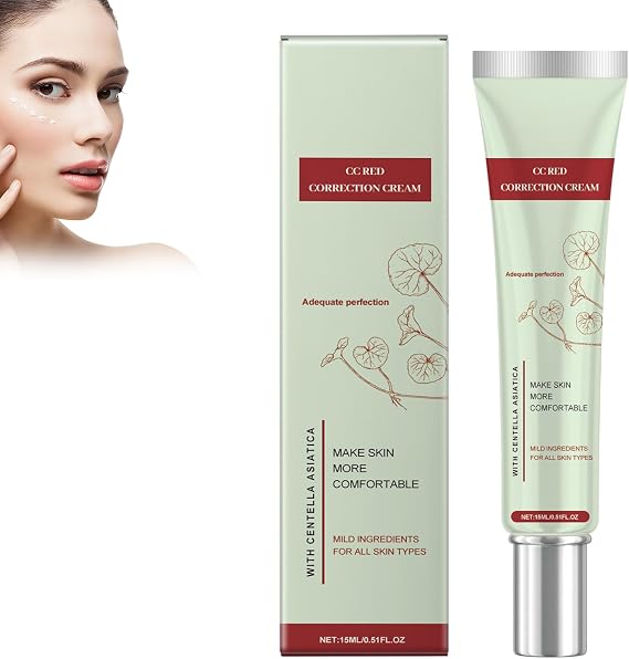 CC Cream Red Correct CC Cream, Tinted Face Cream with Centella Asiatica, Colour Correcting Cream, Make Up Fondation, Moisturising, Improves the Complexion & Moisturises