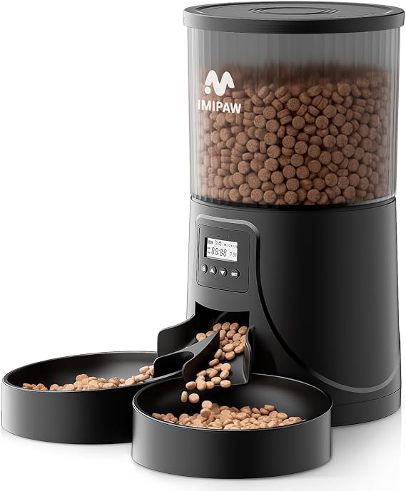 Automatic Cat Feeder: 4L Timed Cats Food Dispenser Programmable 1-6 Meal