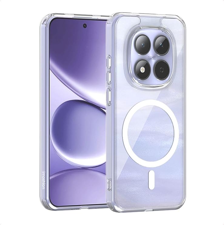 SİDE EYE Xiaomi Redmi Note 15 Pro+ İçin Sararmaz Kamera Korumalı Mika Sert Parlak Şeffaf MagSafe İle Uyumlu Telefon Kılıfı Arka Kapak - Şeffaf