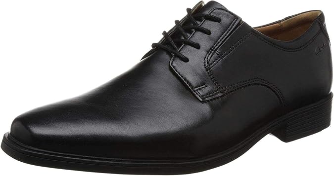 Clarks Tilden Plain Mens Black Leather, 9.5