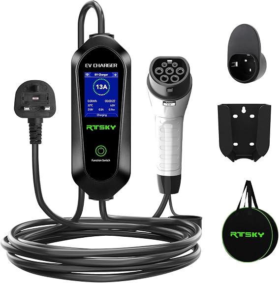 Ev Charger Cable Type 2 to 3 Pin UK Plug 3KW 13A,FX-SK009