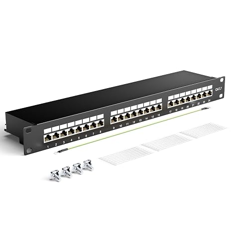 Shielded 24 Port CAT7 Patch Panel Distribution Panel 10Gbps