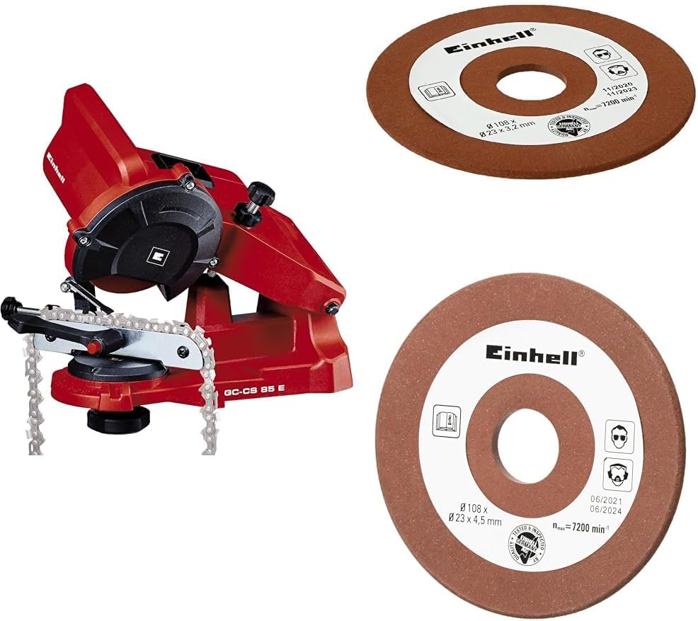 Einhell GC-CS 85 E, Elektrikli Bileme Makinesi + Einhell GE-CS 18 ve GC-CS 85 E Zincir Bileme Taşı 3,2 mm + 4,2 mm