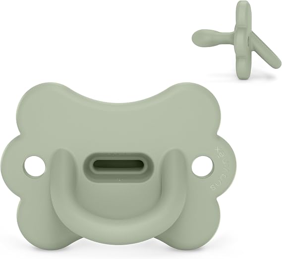 Suavinex, All Silicone Pacifier, for Babies 0/6 Months and Newborns, with Physiological Teat Sx Pro, Soft and Flexible, Ideal for Sleeping, Respects Oral Development, Butterfly, Lake Green