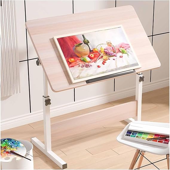 Adjustable Drafting Table for Studio Art Craft Extra Large Tilting Tabletop for Drawing and Painting Height Adjustable Writing Desk Perfect for Artists (Style 4 60x40cm/23.6x15.7'')