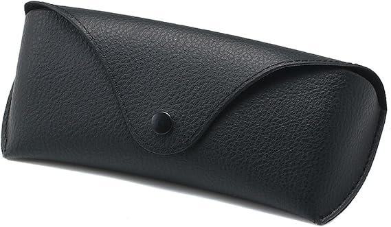 Portable Glasses Case PU Leather Sunglasses Storage Bag Soft Eyeglasses Case for Men & Women (Black)